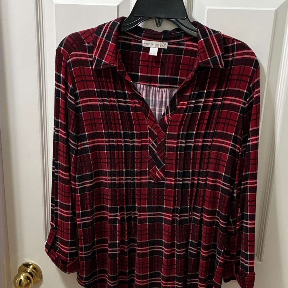Westport Red and Black Plaid Button Down Shirt